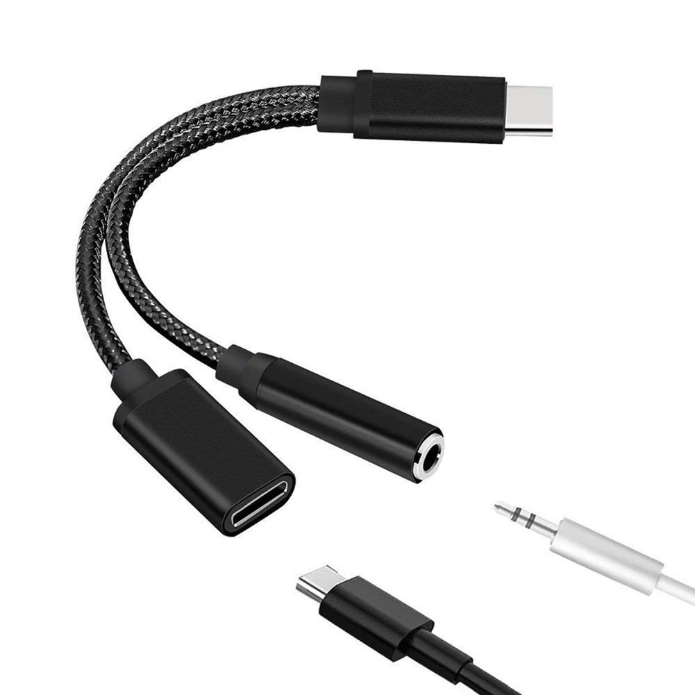 2 в 1 USB C до 3,5 мм разъем для наушников адаптер для зарядки телефона аудио кабель type C для Aux Jack Adapte Зарядка для Moto