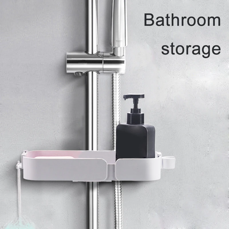 

Bathroom Shelves Nail-free No Trace Bathroom Kitchen Shower Rack Multifunction High Quality Shelf Tray Bathroom Accessories