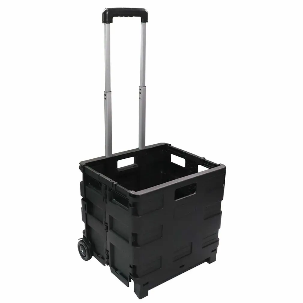 

Collapsible Rolling Crate On Wheels For Teachers Tote Basket 80 Lbs Capacity From Heavy Duty Plastic