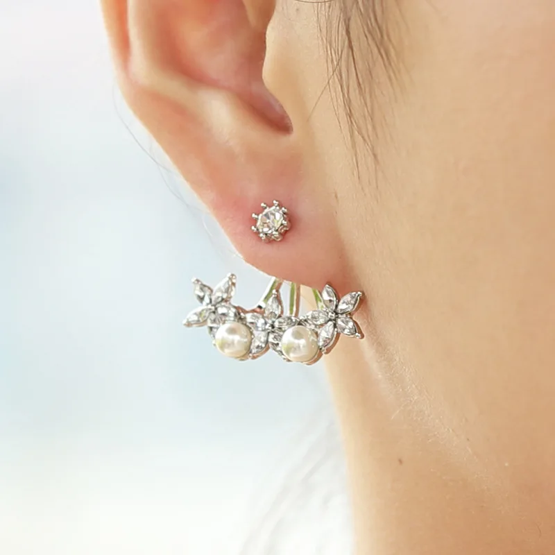 Женские серьги модные с жемчугом и цветами аксессуары для вечеринок