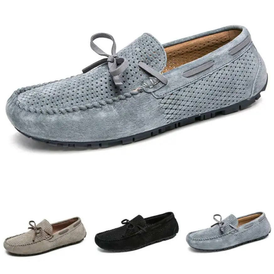 Мужские туфли-лодочки Лоферы без застежки Мокасины для вождения Дышащая мягкая