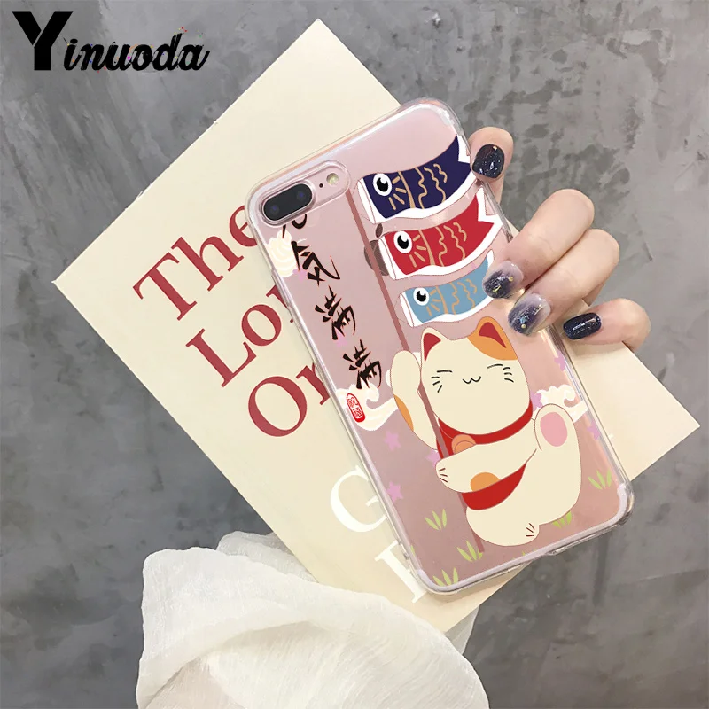 Yinuoda Koi Fish Cherry Blossom Lucky Cat японский Модный чехол для телефона Apple iPhone 8 7 6 6S Plus X XS max 5 5S SE XR - Цвет: 6