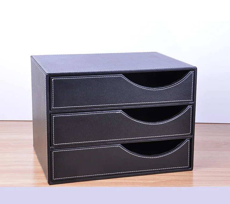 Ящик для шкафа из искусственной кожи A4|storage box|storage cabinet drawersdesktop storage |