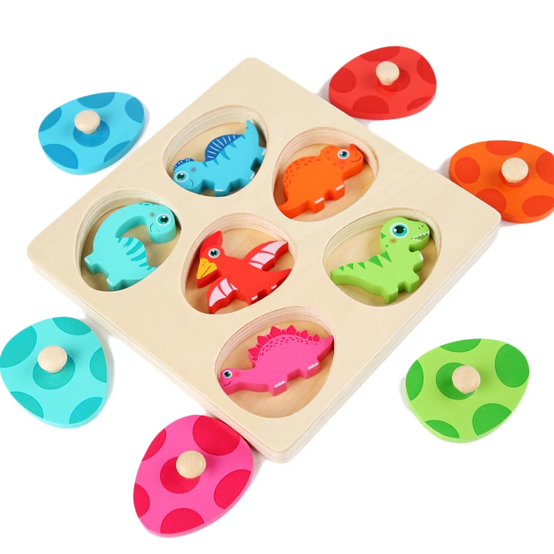 

Wooden Dinosaur Baby Montessori Sorting Toys Dinosaur Eggs Matching Game Toddler Puzzles Animal Color Cognition Puzzle Toy Gifts