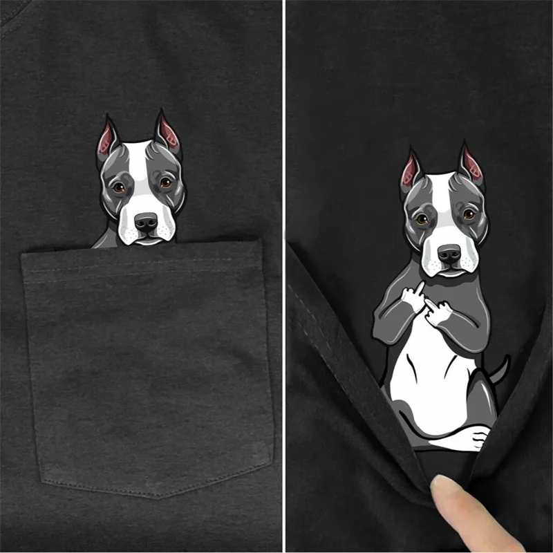 

Funny T Shirt Fashion Brand Summer Pocket Dog Printed T-Shirt Men's For Women Shirts Hip Hop Tops Funny Cotton Tee 2021 New