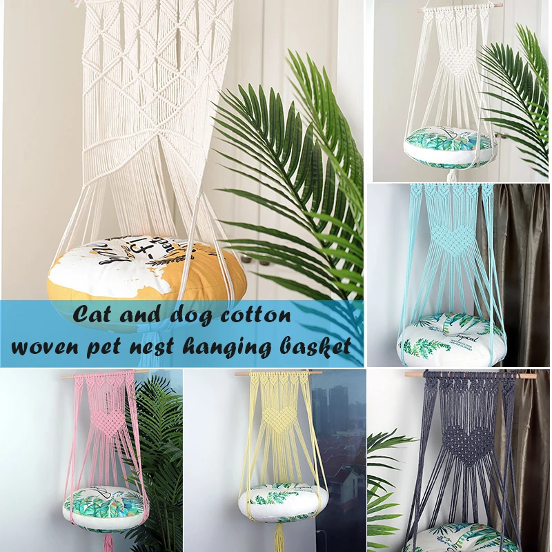 

Ручной Кошка Гамак Висячие качели для домашних любимцев кровать в этническом стиле Стиль декоративные котенок подвесная корзина без коври...