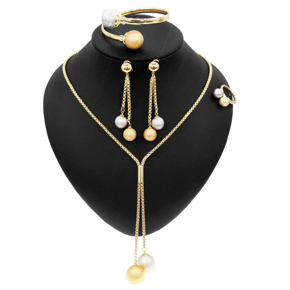

Yulaili New Fashion Women African Long Drop Chain I Love U Necklace Design Jewelry Sets Gold Plating Alloy Party Necklace Sets