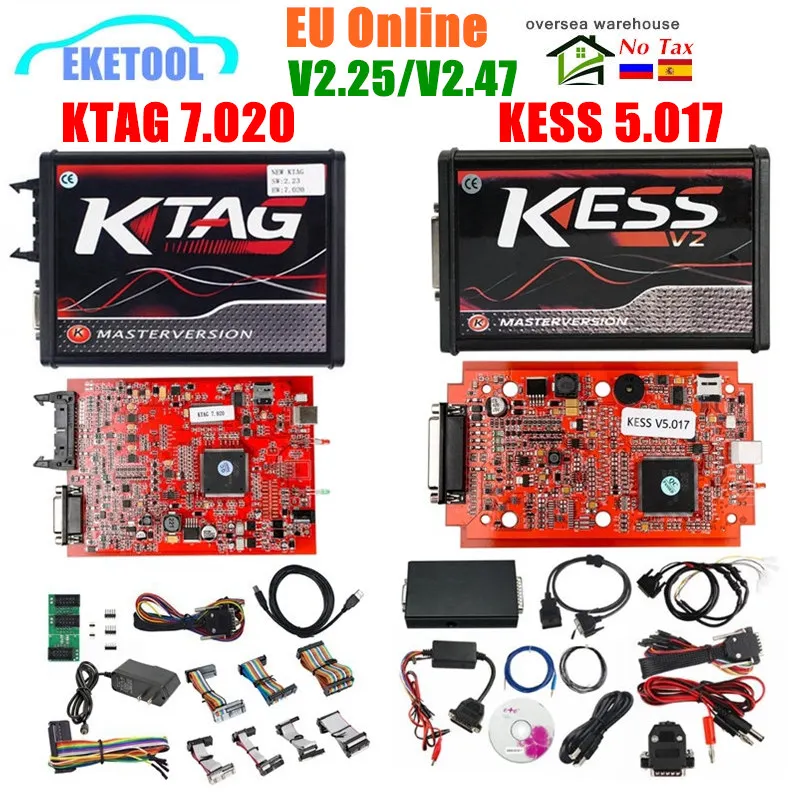 KESS V2 5,017 V2.47 ЕС Версия KESS V2 V5.017 KTAG V7.020 V2.25 4LED онлайн KESS 5,017 KTAG 7,020 ECU программист инструмент для обновления