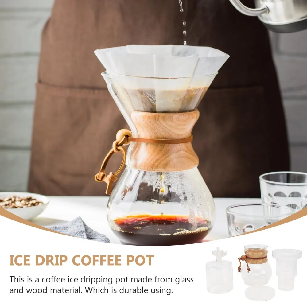 

1Set Ice Coffee Maker Glass Coffee Ice Dripping Pot Portable Glass Teapot