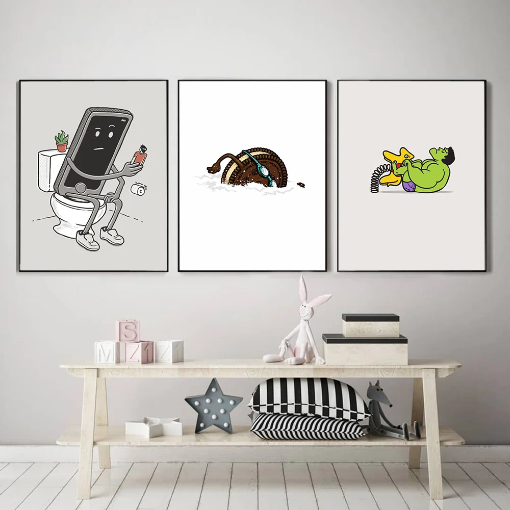 

Baby Posters Cute Funny Cookie Custom Painting Illustration Poster Nursery Canvas Print Wall Pictures for Kids Bedroom Decor