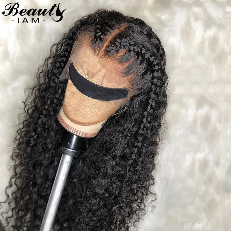 

Короткие вьющиеся передние парики из человеческих волос на сетке для женщин, кудрявые вьющиеся парики, передний парик на сетке, предварител...