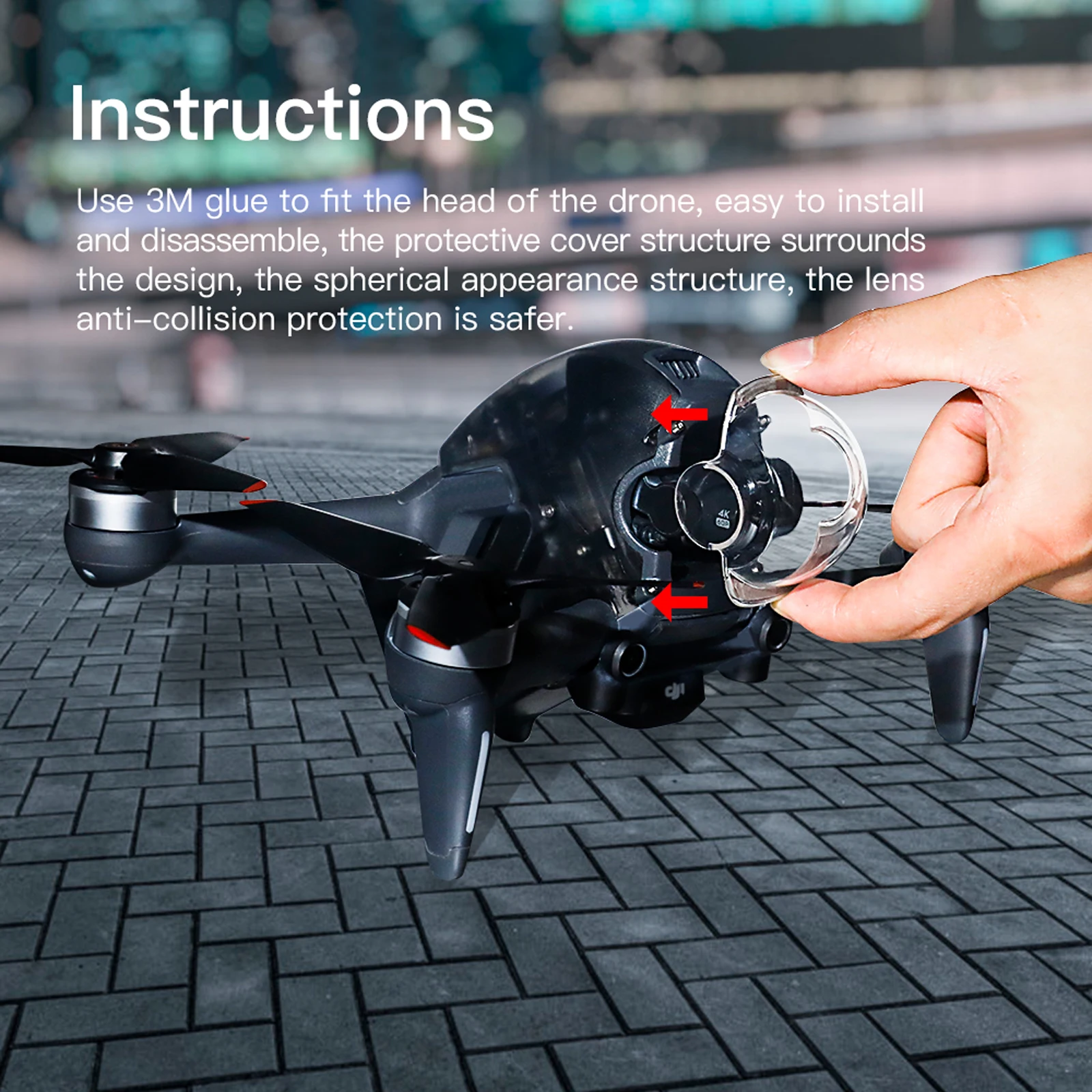 Прозрачная защита для объектива карданного подвеса DJI FPV Пыленепроницаемая от