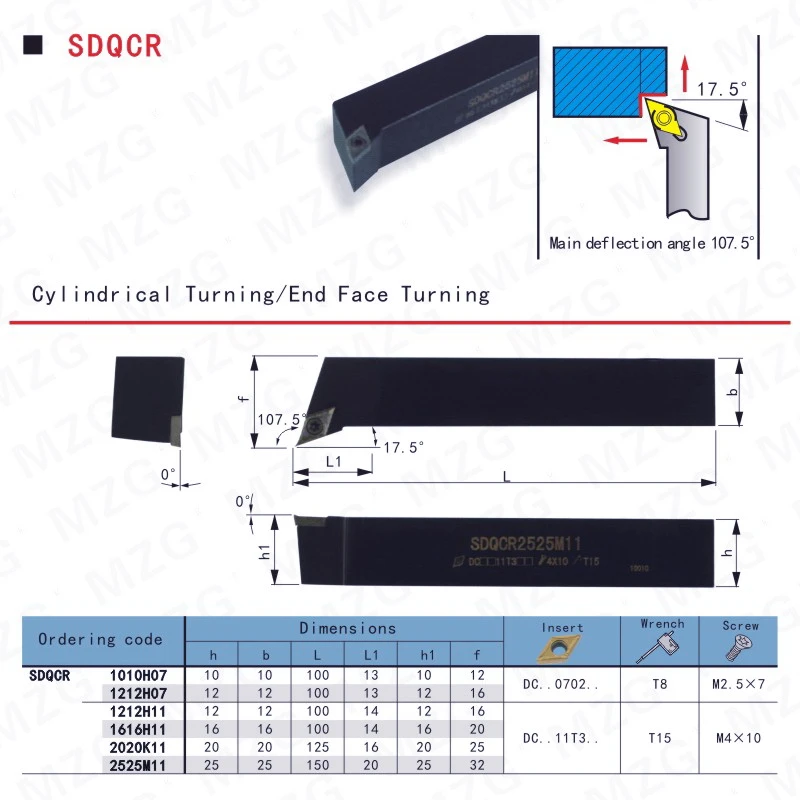Mocask SDQCR1616H11 держатели инструментов Токарный станок с ЧПУ бар SDQCR резак адаптер карбида вольфрама вставки внешние токарные инструменты