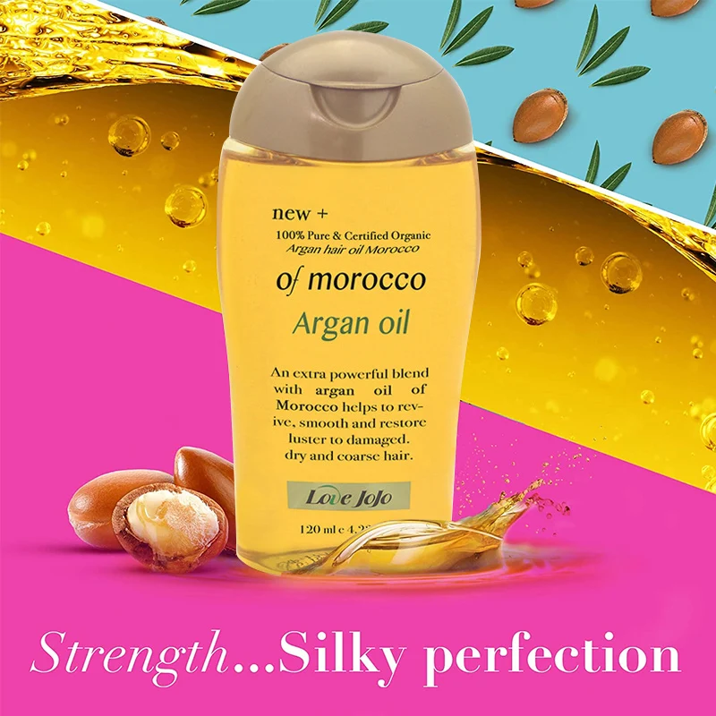 

120ml Natural Organic Morocco Argan Oil for Hair Scalp Essential Oil For Moisturizing Repairing Dry Damage Hair Treatment