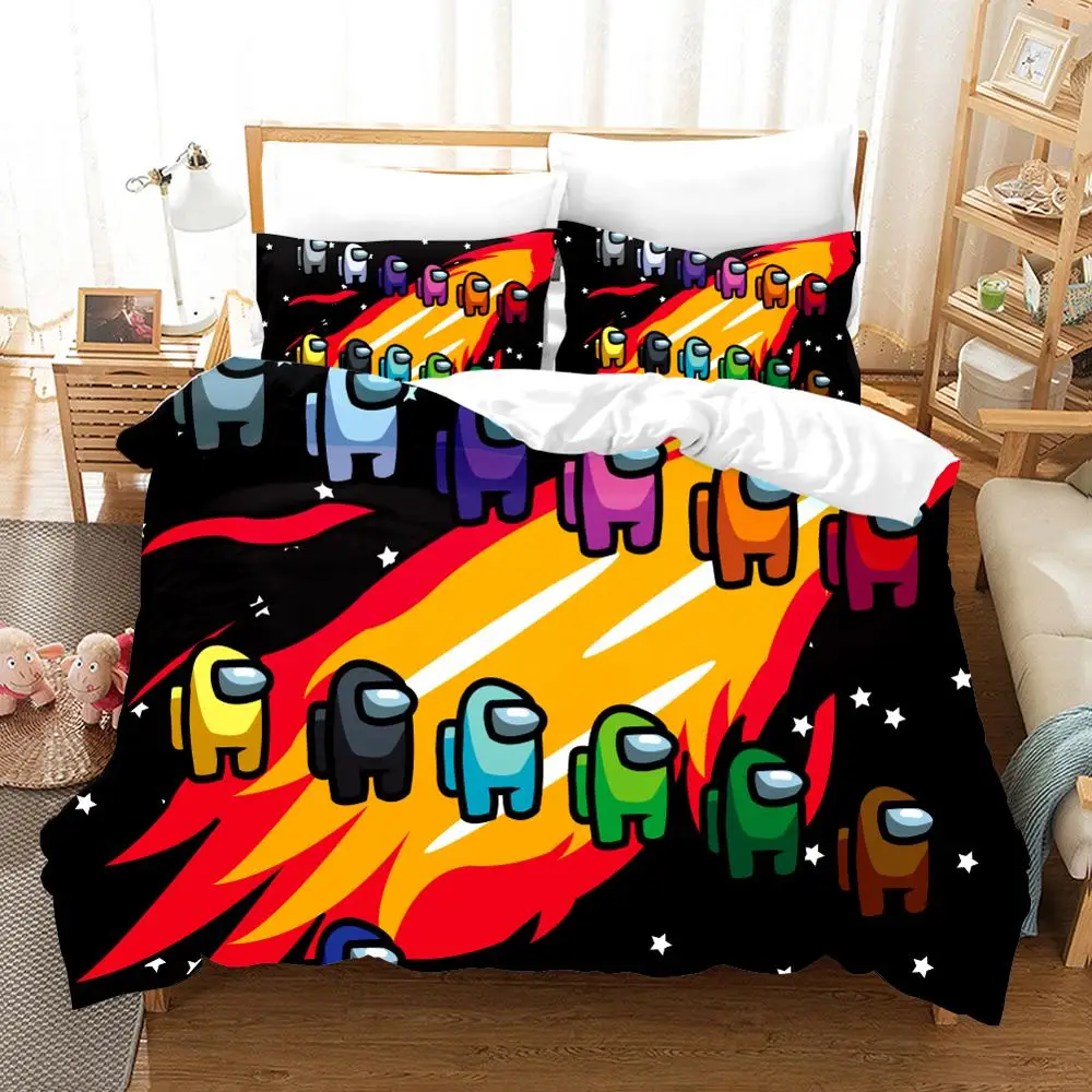 

3D Print Game Among Us Comforter Bedding Set Cartoon Bed Linen Kids Duvet Cover Set Bedroom Home Textile Bedclothes Luxury Gift