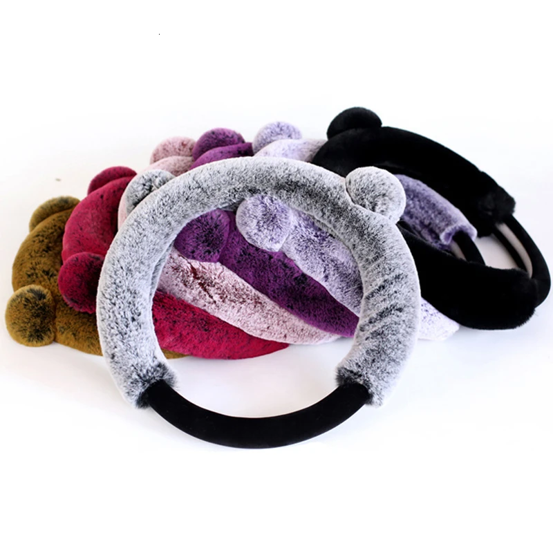 38 см плюшевый чехол рулевого колеса автомобиля и красивое теплое зимнее пальто в