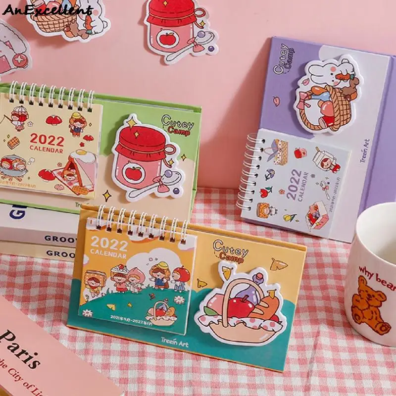 

2022 Cute Animal Desktop Calendar Simple Coil Calendar Student Plan Schedule Memo Daily Schedule Table Planner School Supplies