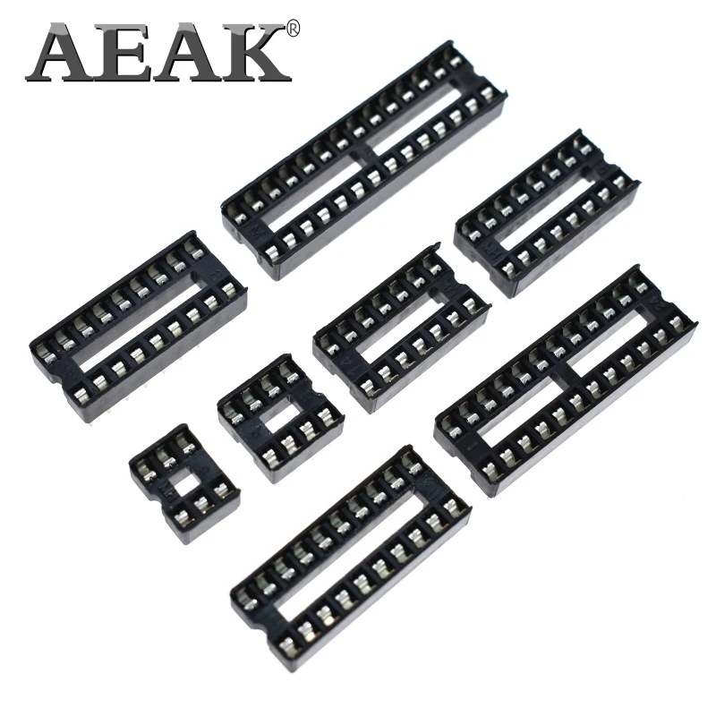 AEAK 66PCS/Lot DIP IC Sockets Adaptor Solder Type Socket Kit 6 8 14 16 18 20 24 28 40 Pin DIP-8 16-Pins DIP8 DIP16 Connector on - Набор разъемов AEAK 66 шт./лот DIP IC Sockets Adaptor типа пайки для разъемов 6 8 14 16 18 20 24 28 40 Pin DIP-8 16-Pins DIP8