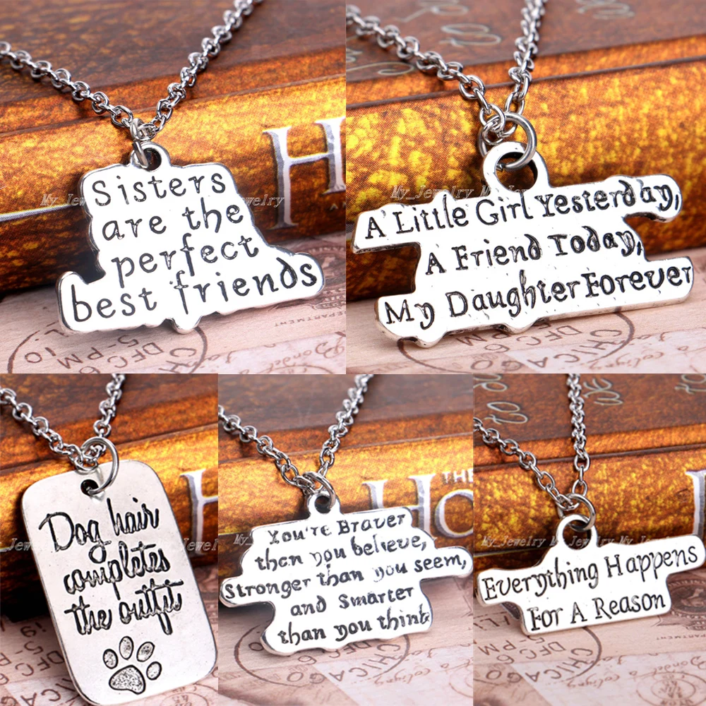 Семья сестры Подвеска для лучших друзей вы бравер вдохновляющее ожерелье цепь