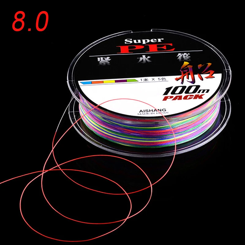 

100m Fish Tape 5 Colors Fishing Wire Angle 8 Strands Braided Tackle Accessories BHD2