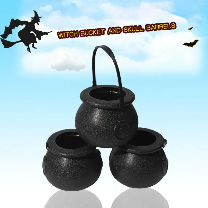 20 pcs Mini Candy Kettles Witch Skeleton Cauldron Holder Pot for Halloween | Дом и сад