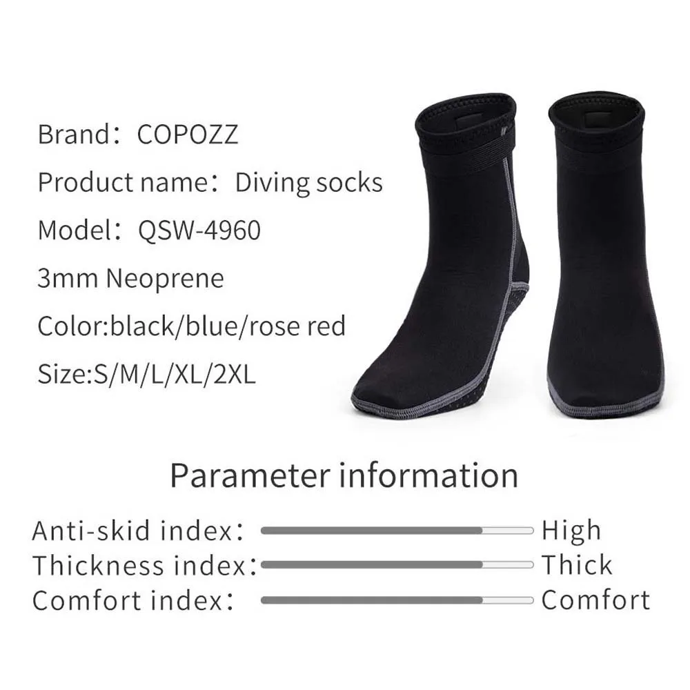 

3mm Neoprene Diving Socks Boots Water Shoes Anti Slip Beach Warm Wetsuit Shoes Snorkel Surfing Swim Socks for Men Women