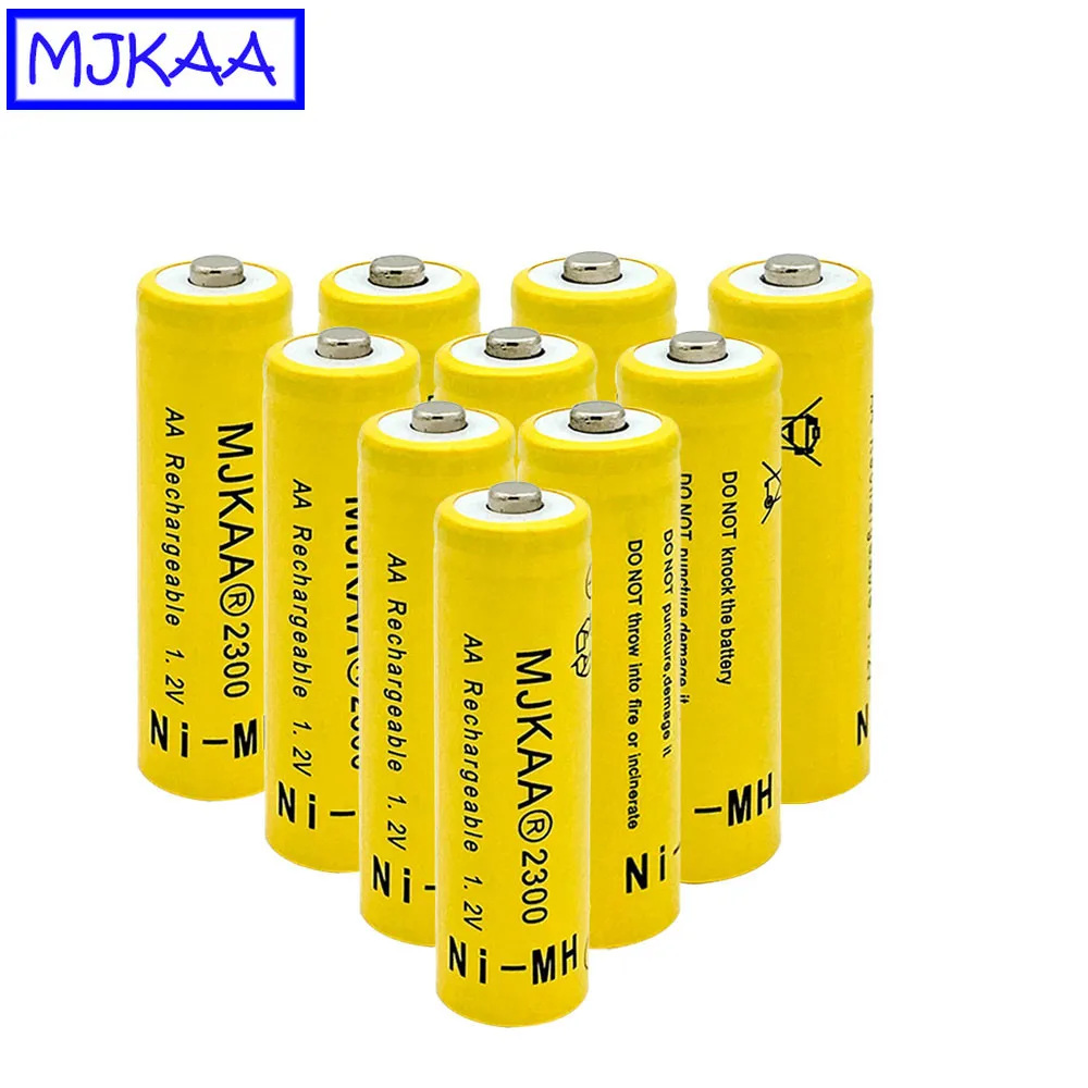 Перезаряжаемые аккумуляторы MJKAA 10 шт. 1 2 В Ni MH AA 2300 мАч А высококачественные