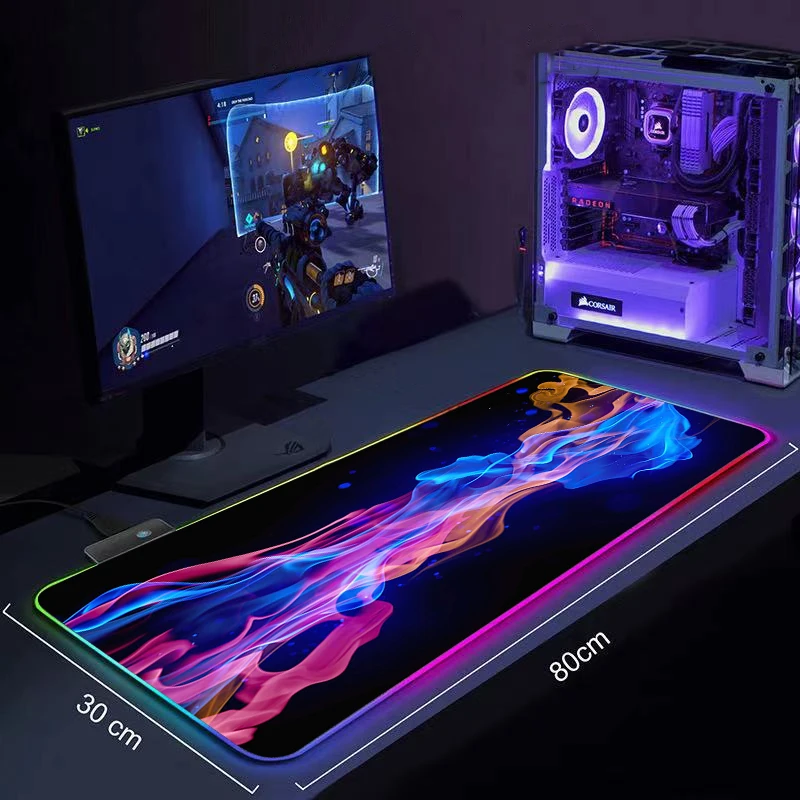 

Abstract picture Large 90x40 RGB Mouse Pad Gaming Accessories Mousepad LED Gamer Gamers decoracion Carpet Desk Mat With Backlit