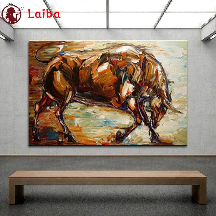 

Полная алмазная живопись для творчества, абстрактное животное, картина быка стразы, Алмазная мозаика 5d, вышивка крестиком, Декор