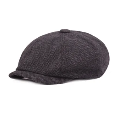 Dark Gray Мужские с закруглёнными краями и пуговицей сверху Кепки Томми Шелби Чехлы для телефона с принтами "острые козырьки: Томми Шелби" с узором «елочка» Гэтсби Бейкер мальчик шляпу - Цвет: Dark Gray