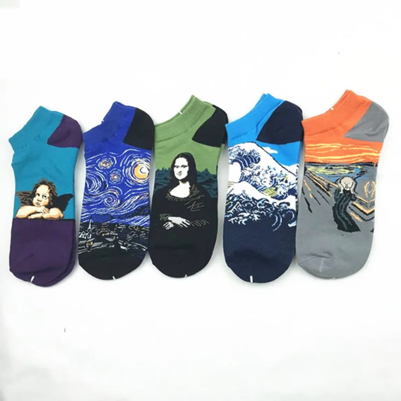 Весенне-летняя обувь для мужчин и женщин картина маслом носки-башмачки граффити