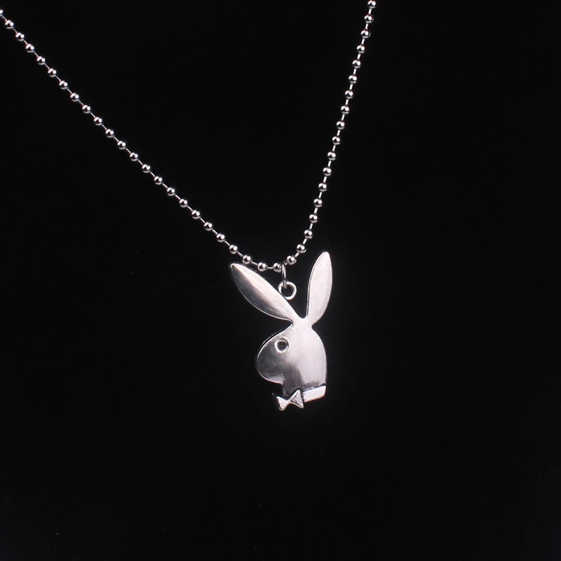 

Cute Playboy Necklace Bunny Pendant Cartoon Delicate Beads Chain Rabbit Necklaces Women Girls DIY Jewelry Making Gift