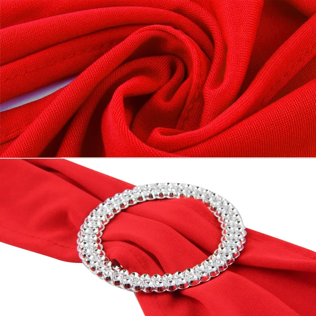 

NEW Spandex Chair Back Supplies Wedding Party Sash Band with Buckle Decor
