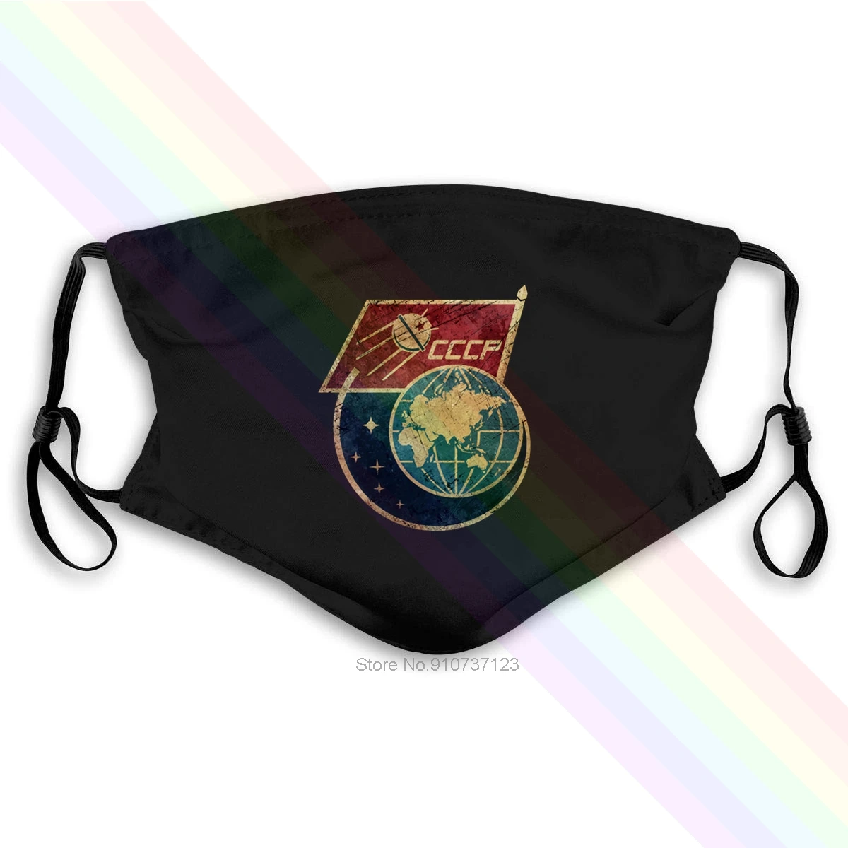 Спутная моющаяся многоразовая маска CCCP Flag с 2 фильтрами PM2.5 5 слоев|Мужские