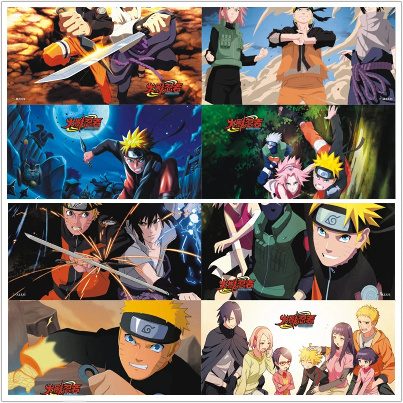 Аниме Японский плакат ниндзя Hokage Sasuke Haruno Kakashi Iruka Orochimaru фигурка 8 шт./компл.