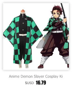 Аниме Demon Slayer Косплей Kimetsu no Yaiba Tanjiro Kamado Униформа костюм для косплея мужской кимоно для наряд для хэллоуинской вечеринки CS001