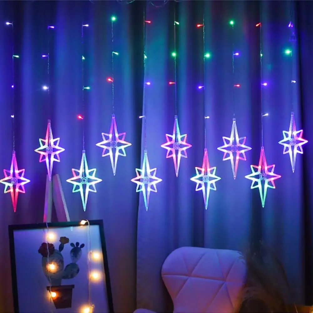 

4m Christmas Star LED String Lights Indoor Outdoor Flashing Fairy Lights Curtain Light Garland For Holiday Party New Year Decor