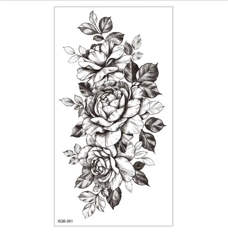 Временная Женская татуировка цветок сексуальный боди-арт водостойкая имитация