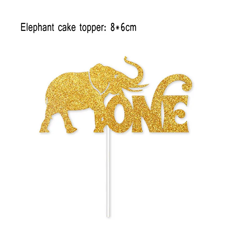 cake topper 1 комплект первый день рождения для мальчиков и девочек вечерние поставки один баннеры украшения тянуть флаги для детского стула декорации животных тематический Декор-баннер - Цвет: cake topper