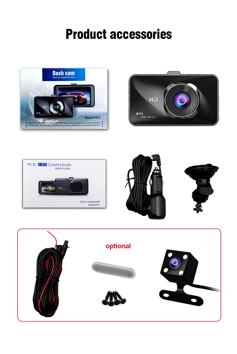 Dash Cam 1080P " FHD Автомобильная камера DVR Dashboard камера с углом обзора 170 градусов ночного видения g-датчик движения регистратор