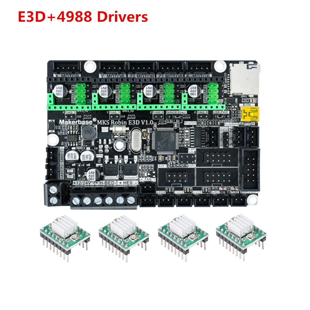 MKS Robin E3D motherboard Creality Ender 3 CR-10 upgrade parts 3D printer 32 bit control plate UART TMC2209 TMC2208 driver | Компьютеры и