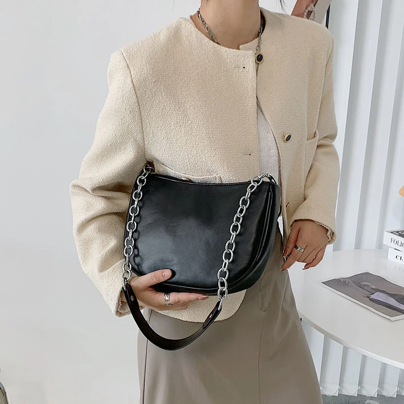 

Simple Small Bag Women's Bag Autumn and Winter New Fashion Sense Chain Single Shoulder Underarm Bag Net Red Messenger Bag