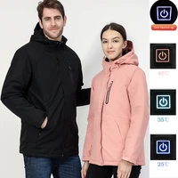 electric heated jackets vest down cotton outdoor coat couple usb waterproof hiking jackets hooded winter thermal heating jacket