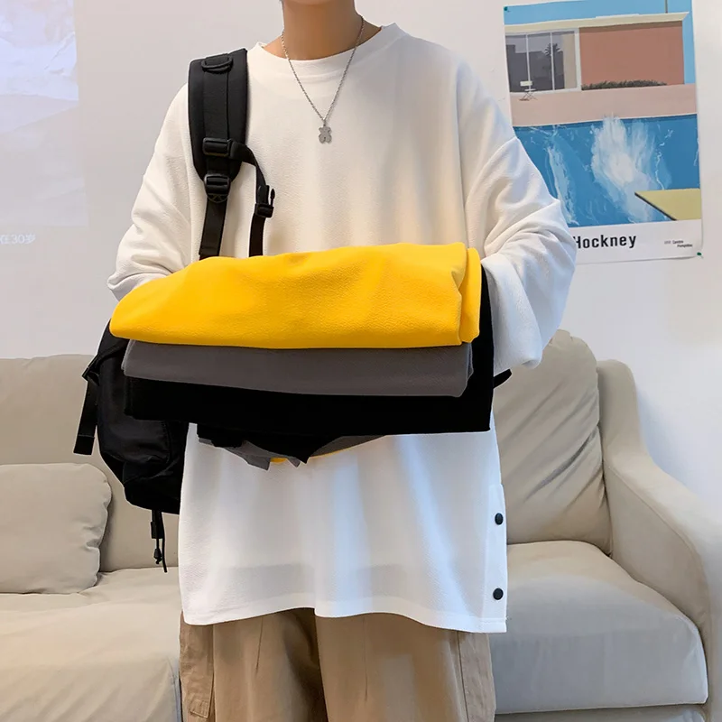 Размера плюс 5XL-S модная футболка оверсайз с боковыми разрезами и пуговицами