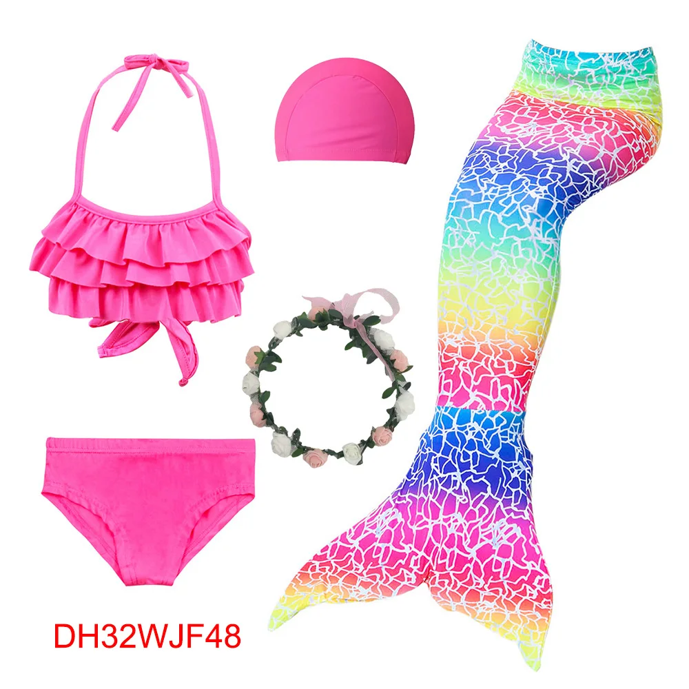 Детский купальный костюм для девочек Русалочки с хвостом карнавальный косплея |