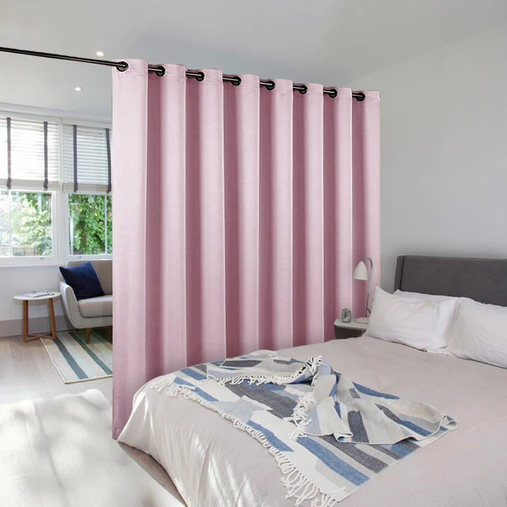 Pink NICETOWN, 1 шт., перегородка для комнаты, занавеска, блок, полная конфиденциальность, готовая для кафе, офиса, отеля, светильник, занавеска - Цвет: Pink