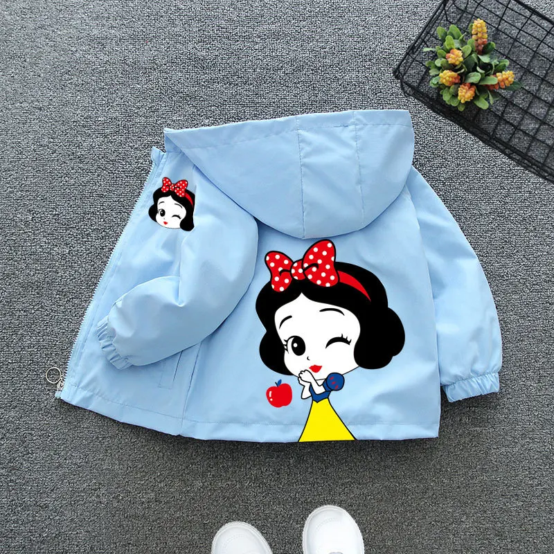 

Disney Girls Spring Jacket 2021 Kids New Cartoon Autumn Toddler Clothing Girl Snow White Fashion Party Long-sleeved Hoodie Shirt