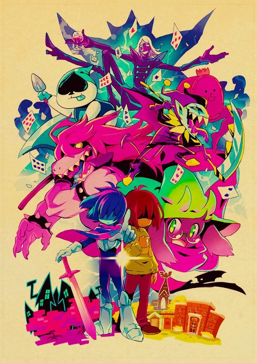 

Vintage Game Undertale Japanese Canvas Painting Wall Art Nordic Posters and Prints Wall Pictures for Living Room Decoration