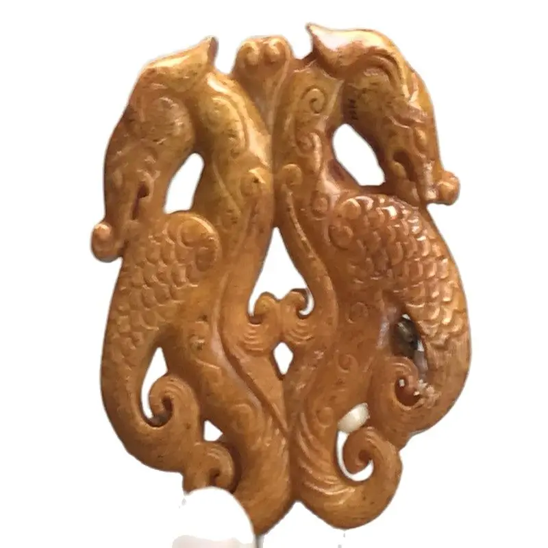 

Искусственная нефритовая подвеска в виде птицы и животного династии Хань