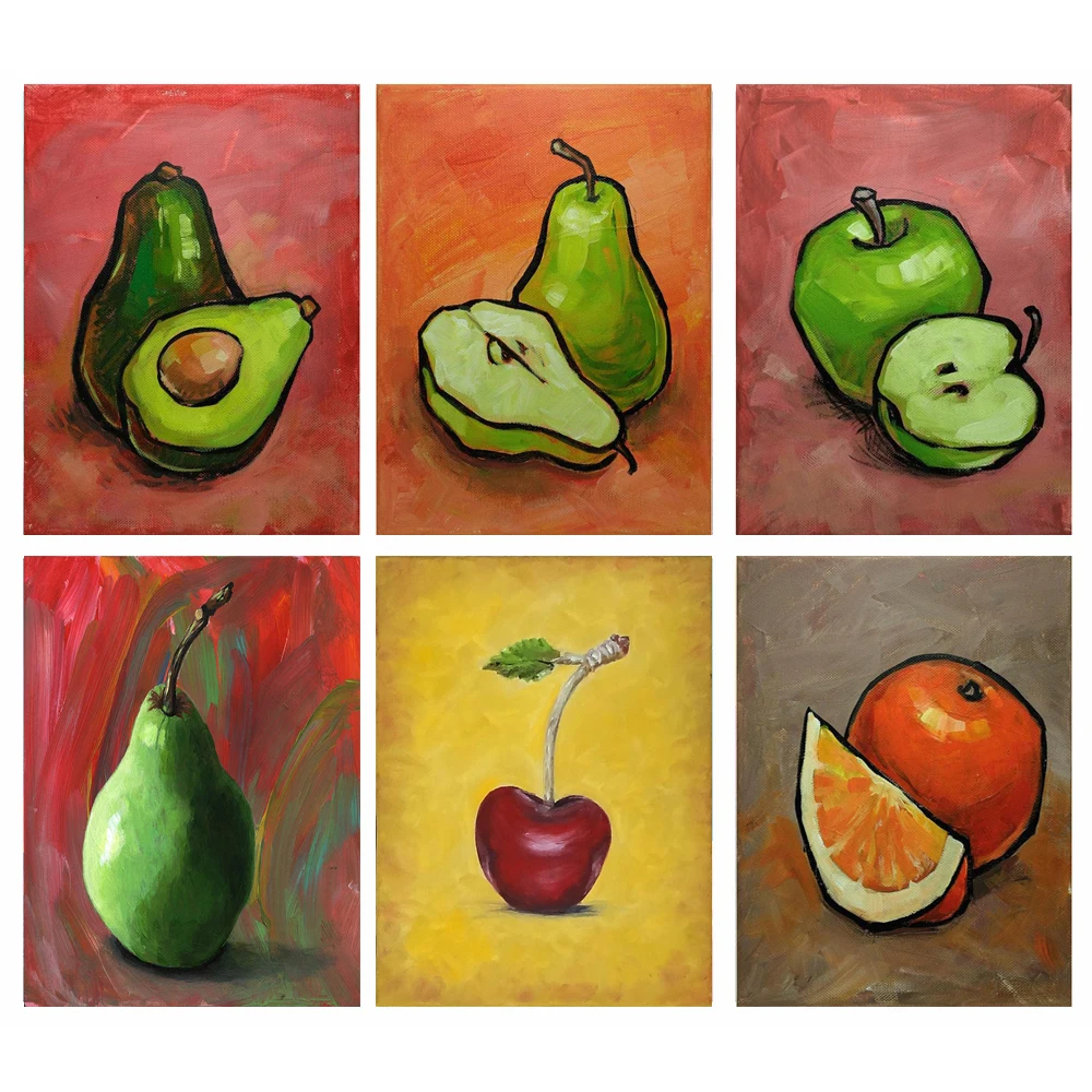 

DIY Painting By Numbers Fruit Kit Oil Picture By Numbers Orange Pear Scenery Wall Art Painting on Canvas Home Decoration Gift
